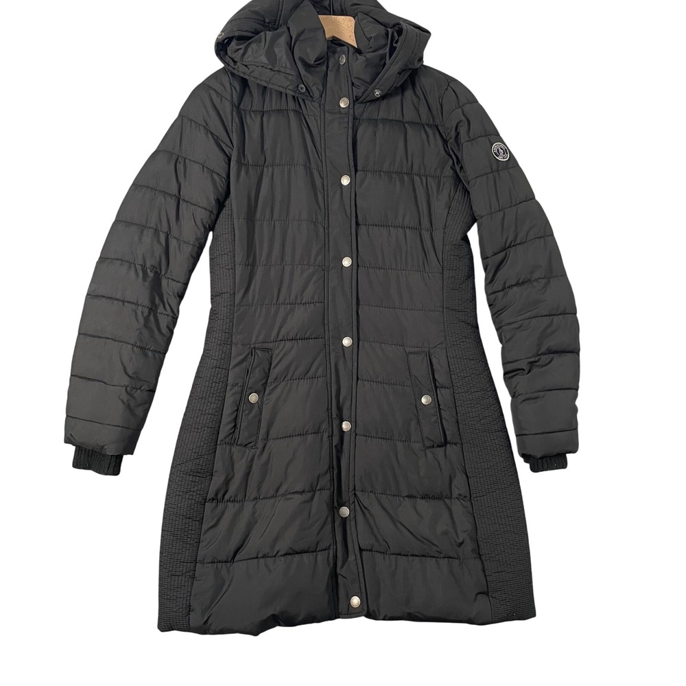 Abercrombie Fitch Puffer Jacket‎ Women Small Black Water Resistant Parka Outdoor
